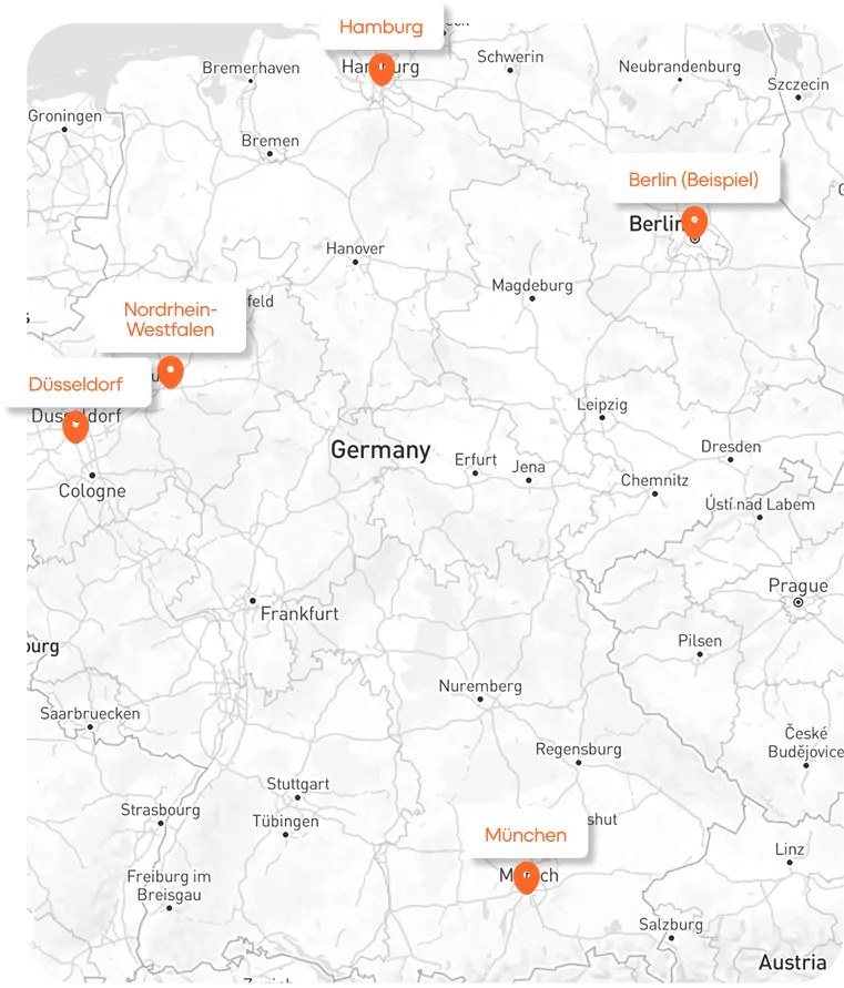 Deutschland Karte regionaler Start